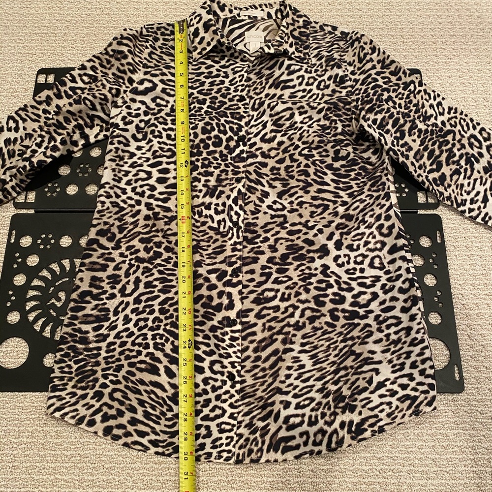 Chico's Leopard Print Button Down Tunic 1 - image 4